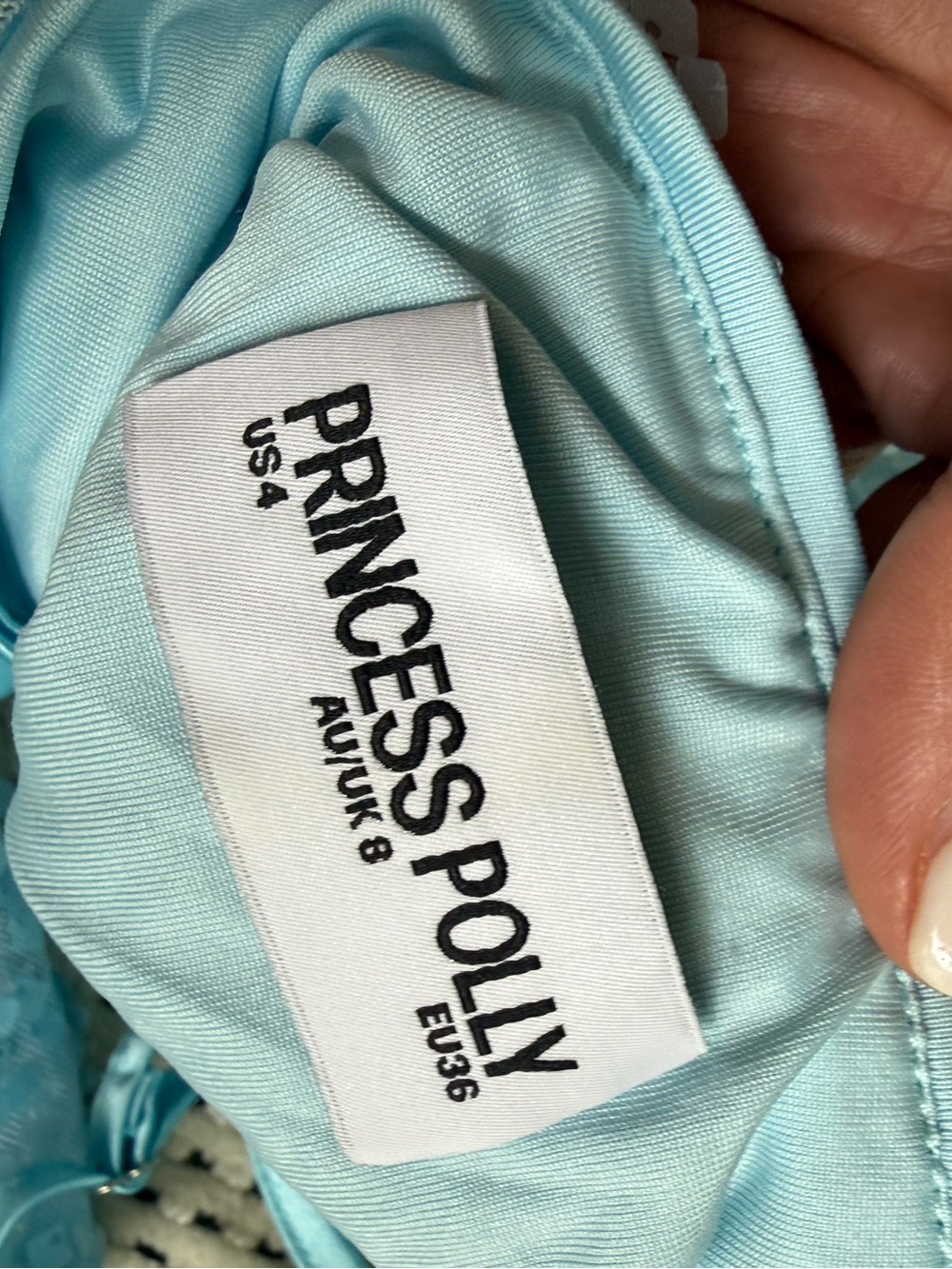 Princess Polly Light Blue Sequin Mini Dress with Satin Bust size 4 - Picture 7 of 10
